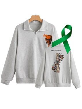 Growth Mental Health graphic quarter zip pullover sweatshirt size small
